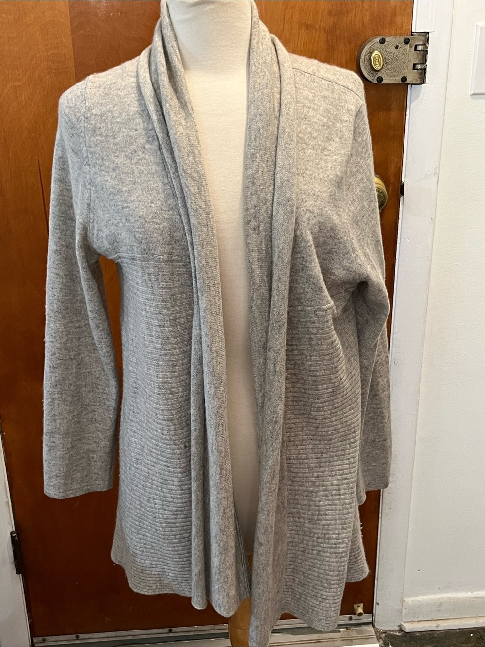 Charter Club Women's Light  Gray Open Front Cardigan Sweater Size XL EUC